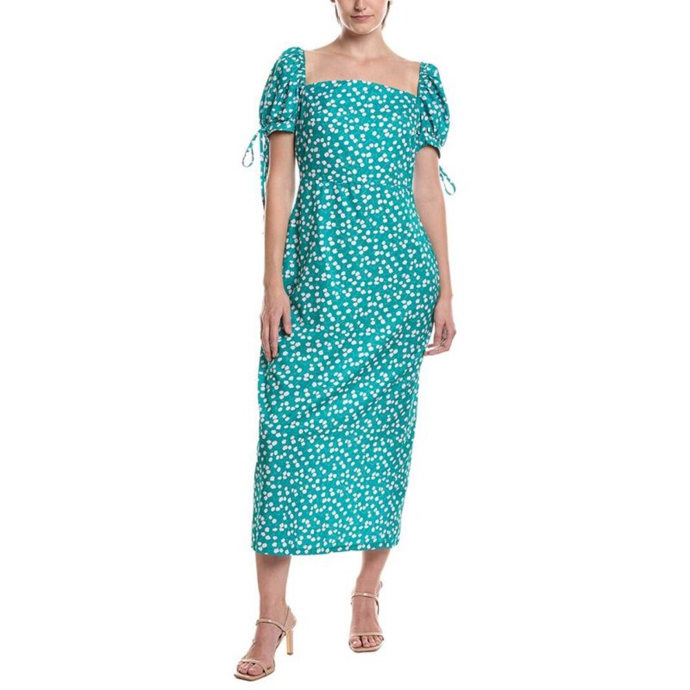 Hl Affair Womens  Short Sleeve Midi Dress, Green